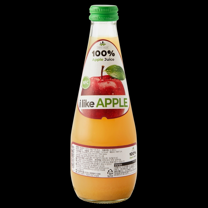 [카페앤쿨] 캐슬밸리 100프로 착즙 사과 주스 300ml 6입