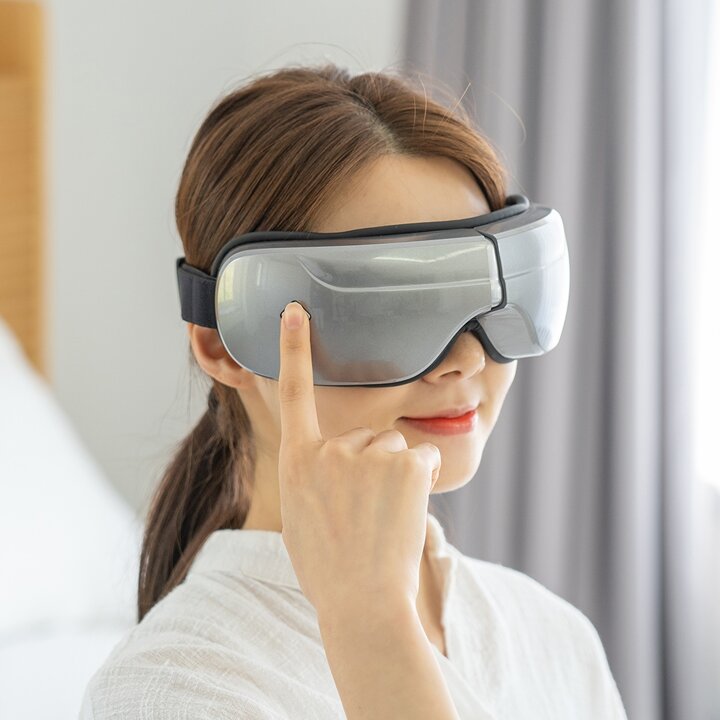 [제크롤] 아이케어 눈마사지기 공기압 온열 힐링음악  그레이 JK-1MSG2000G
