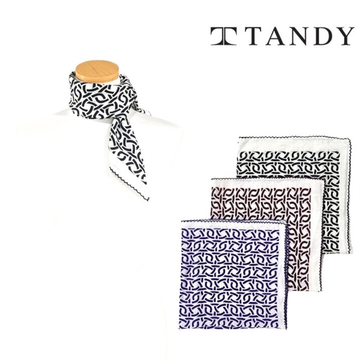 [탠디] TANDY 모노패턴 레이스 손수건 스카프