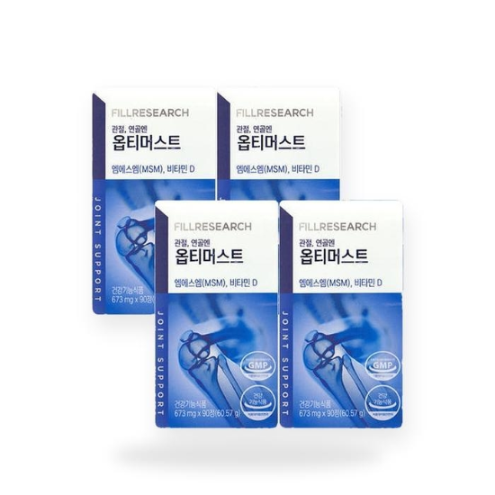 (주)셀러허브 52596102-필리서치 옵티머스트 관절 연골 뼈 비타민D 옵티 OPTI MSM 673mg x 90정 5박스(SH)