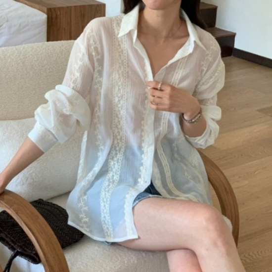 여자 미니멀한 감성의 아일렛 디테일 랩 스타일 가디건25495125588872