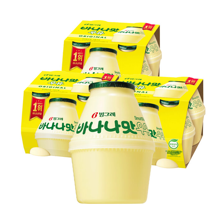 빙그레 바나나맛우유 단지우유 240ml 12입 / 바나나우유