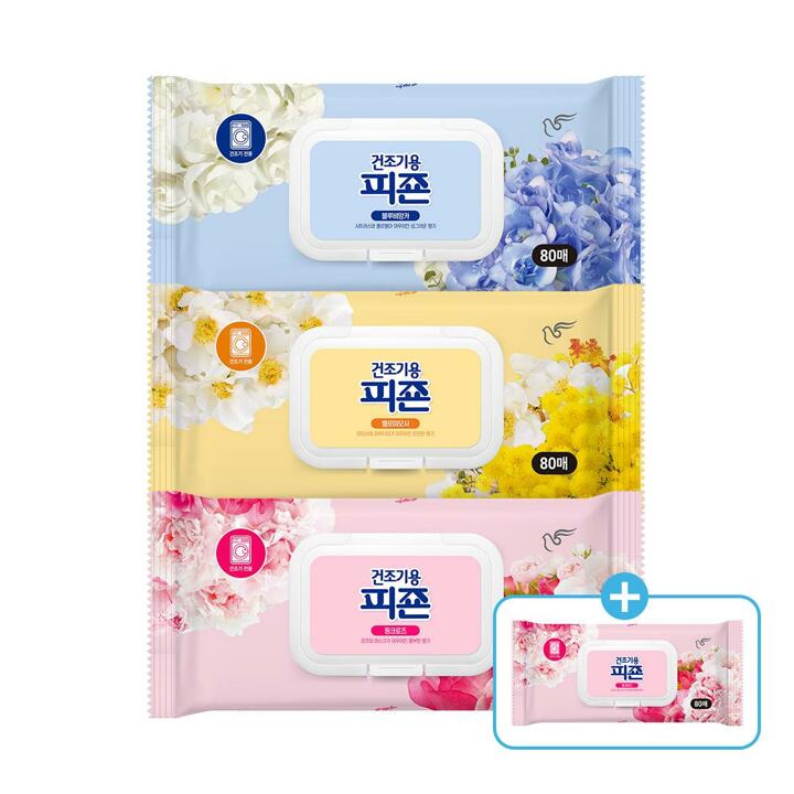 [본품 1개 더 증정] 피죤 건조기용시트 오리지널 80매 x 2개