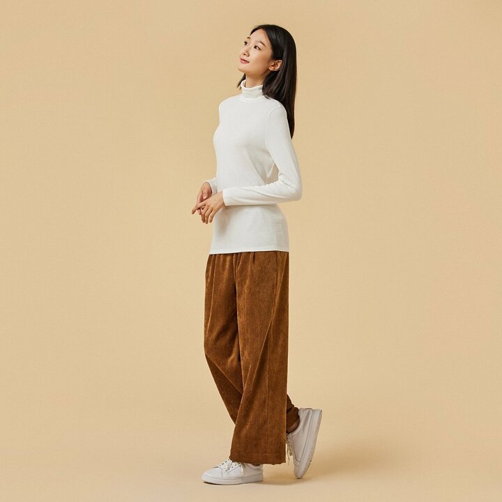 [JAJU/자주] 여 코듀로이 와이드핏 팬츠_베이지