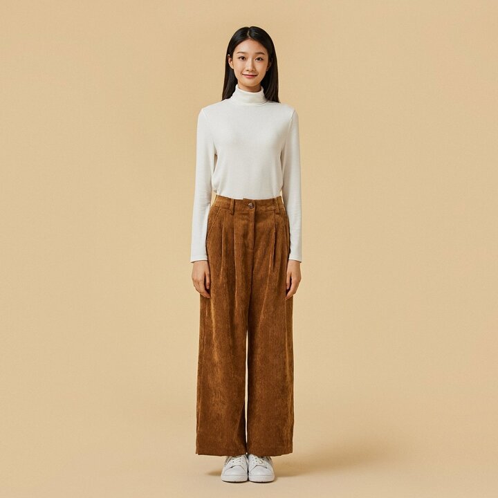 [JAJU/자주] 여 코듀로이 와이드핏 팬츠_베이지