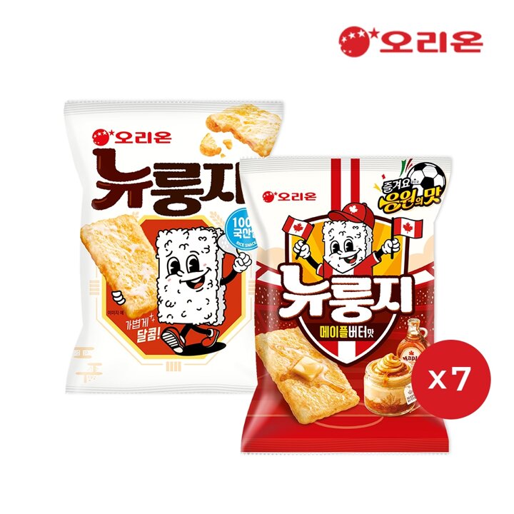 오리온 뉴룽지 2종 14개 (메이플버터M 7+ 오리지널M 7개)