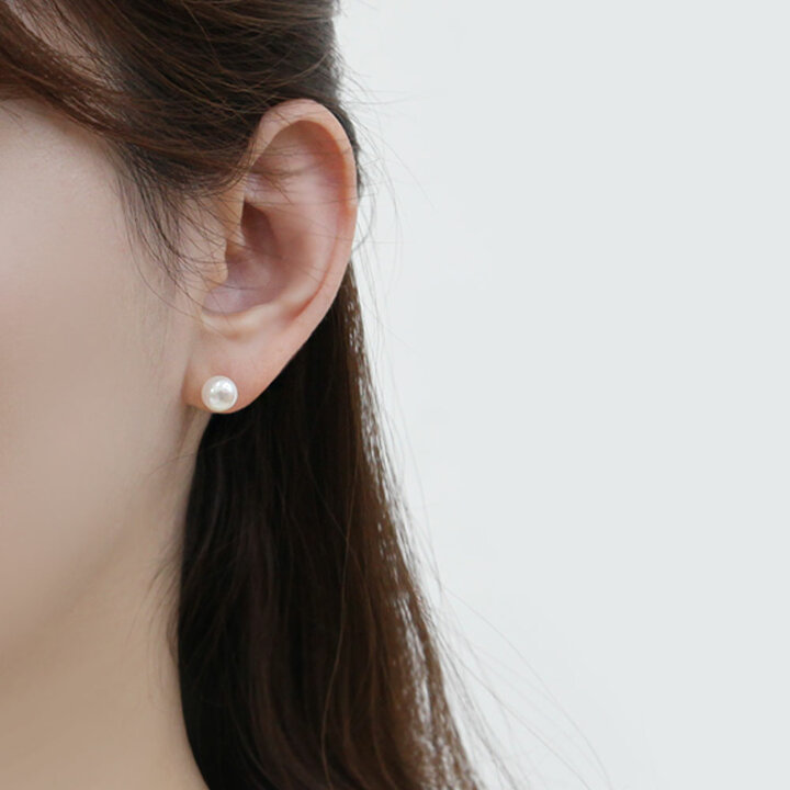 [메리그린] 92.5 SILVER 천연 담수 진주 귀걸이 8mm