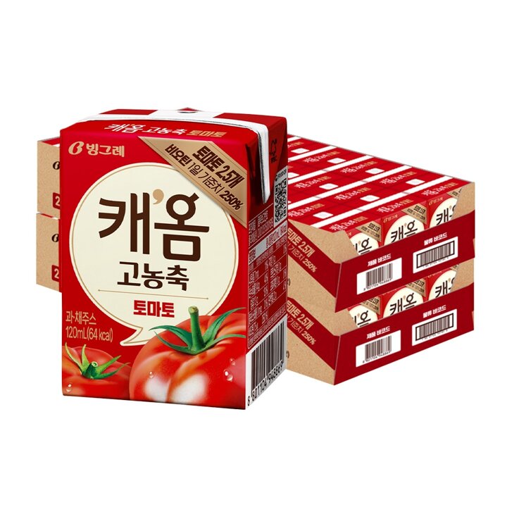 빙그레 캐옴 고농축 토마토 120ml 48팩
