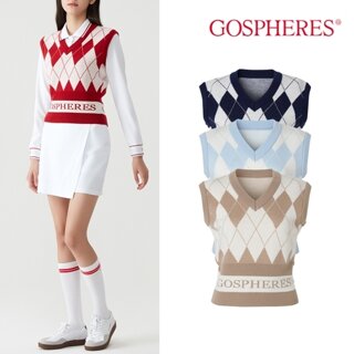 고스피어 GOSPHERES WOMAN ARGYLE KNIT VEST PW3WVT25