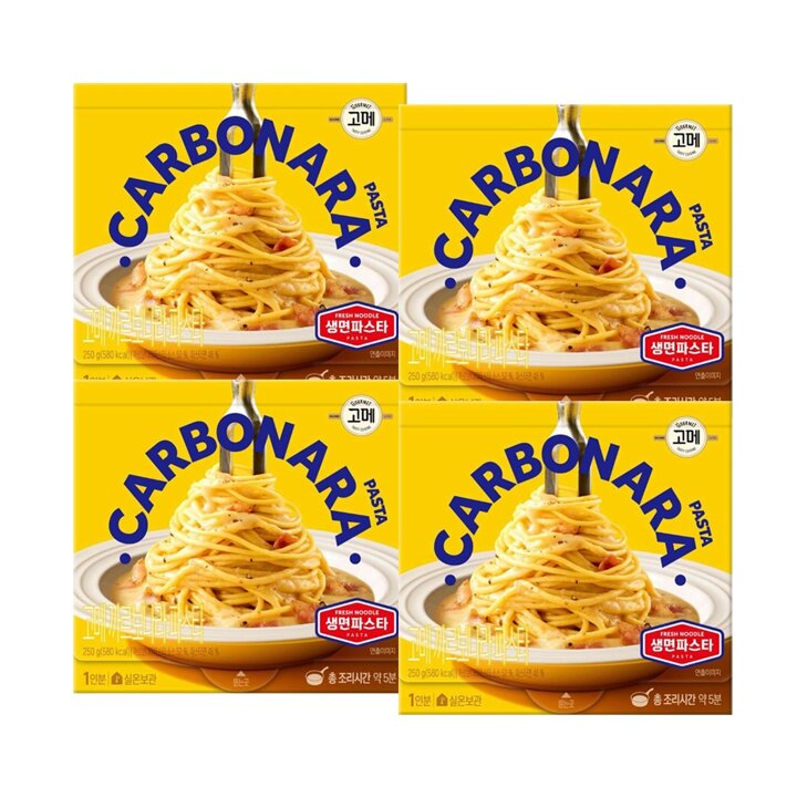 CJ 고메 까르보나라생면파스타 250g x4개
