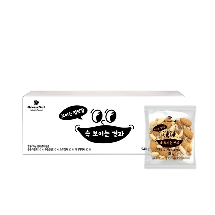 [그린너트] 하루견과 속이 보이는 견과 30봉 베이킹 샐러드