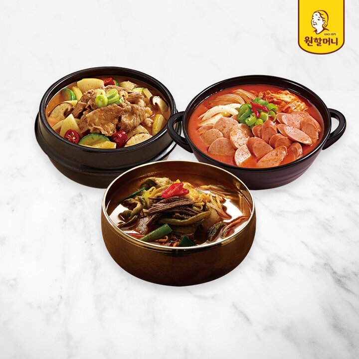 G[원할머니] 육개장 2팩+된장찌개 2팩+부대찌개 2팩
