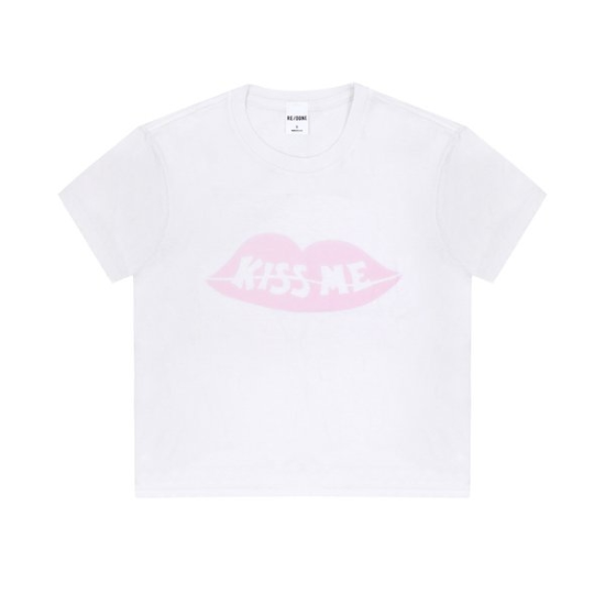 리던 024-02WBXT007 50S 박시 키스 미 여성 반팔티