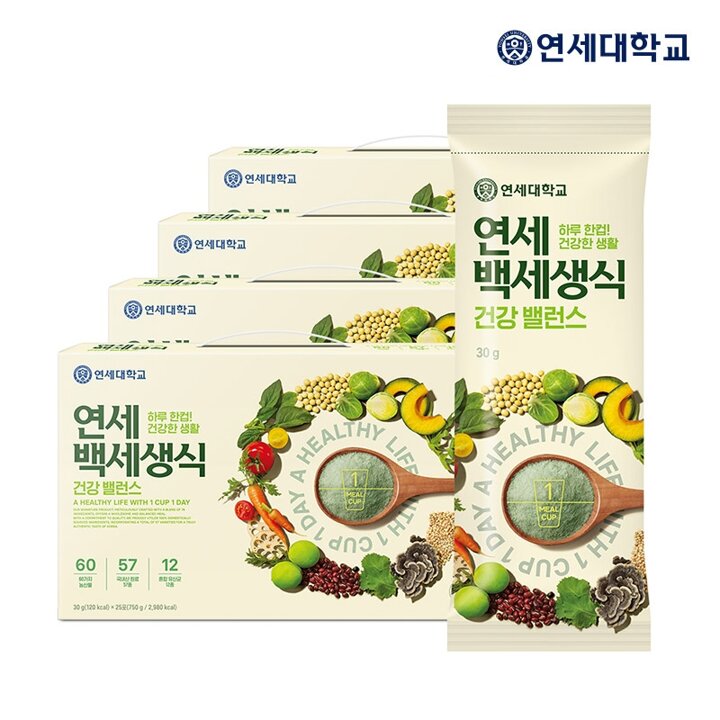 연세우유 연세백세생식 100포 (30g*25포*4박스)