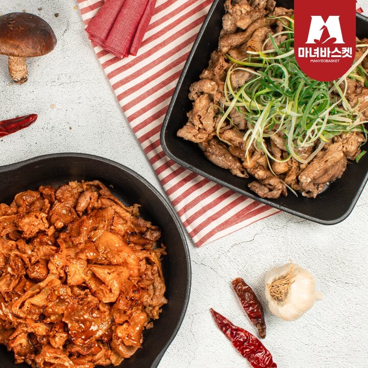 [마녀바스켓] 대구북성로 연탄불고기300g x4팩 + 불연탄불고기300g x4팩*