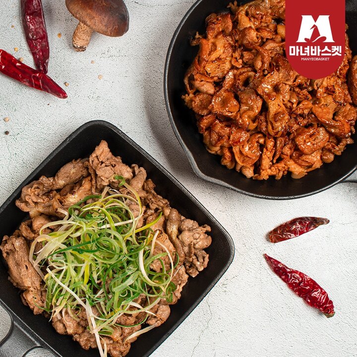 [마녀바스켓] 대구북성로 연탄불고기300g x4팩 + 불연탄불고기300g x4팩*
