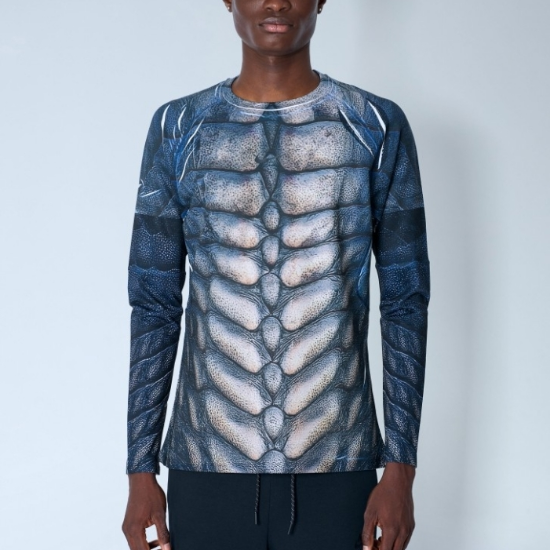 26 FW 나이키 by Yaku 리 크리에이트 롱슬리브 티셔츠 블루 JF7040 100