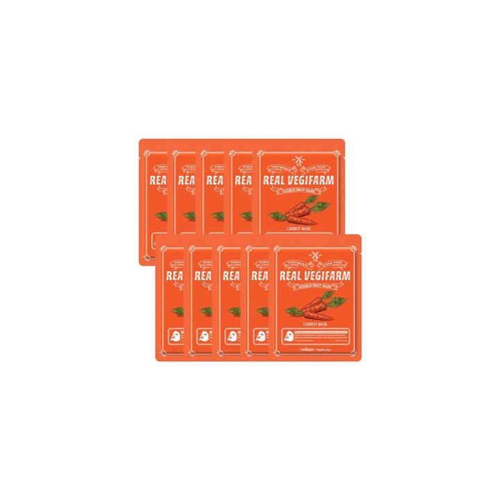 포더스킨 슈퍼푸드 리얼 베지팜 더블 샷 마스크 23ml (10매) 당근