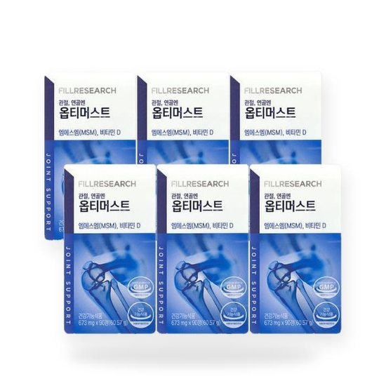 (주)셀러허브 52596103-필리서치 옵티머스트 관절 연골 뼈 비타민D 옵티 OPTI MSM 673mg x 90정 6박스(SH)