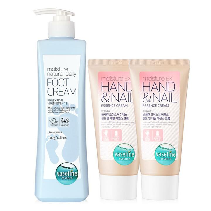 바세린 모이스처 풋크림 500ml + 핸드크림 60ml 2개
