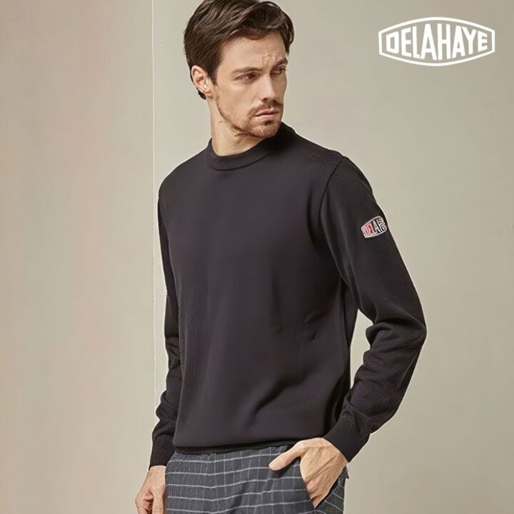 [DELAHAYE] 아트워크 남성 니트_네이비
