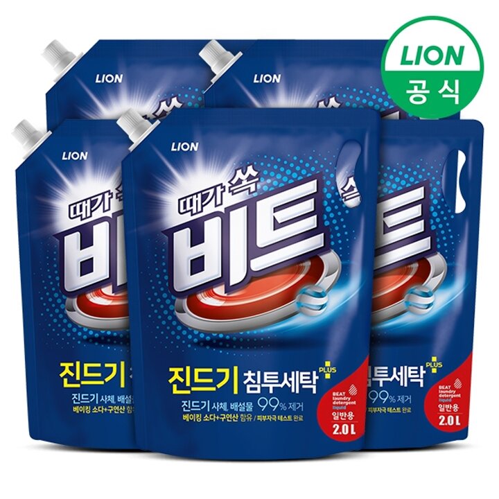 비트 액체세제 일반/드럼 2L 리필 x 5개