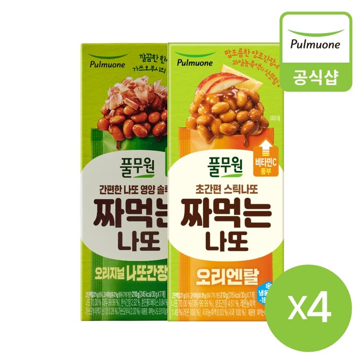 풀무원 짜먹는나또 210gX4개(오리지널,오리엔탈)