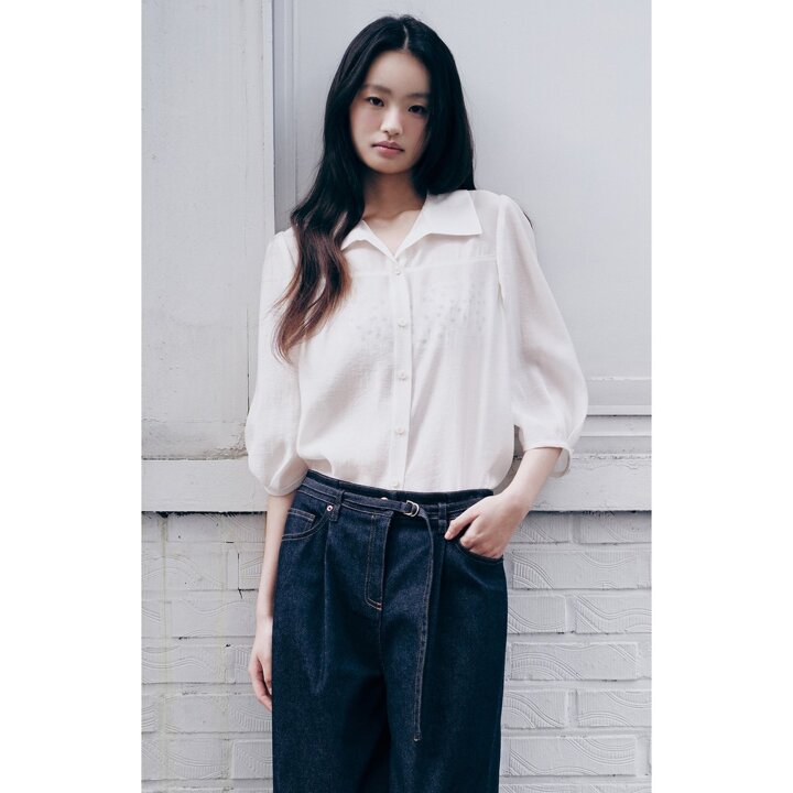 (대전신세계)[라인어디션]오픈카라 블라우스 NNWBLQE630