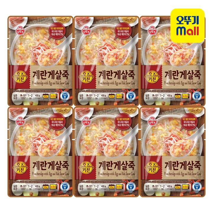 [본사직영] 오뚜기 오즈키친 계란게살죽 420g 6개