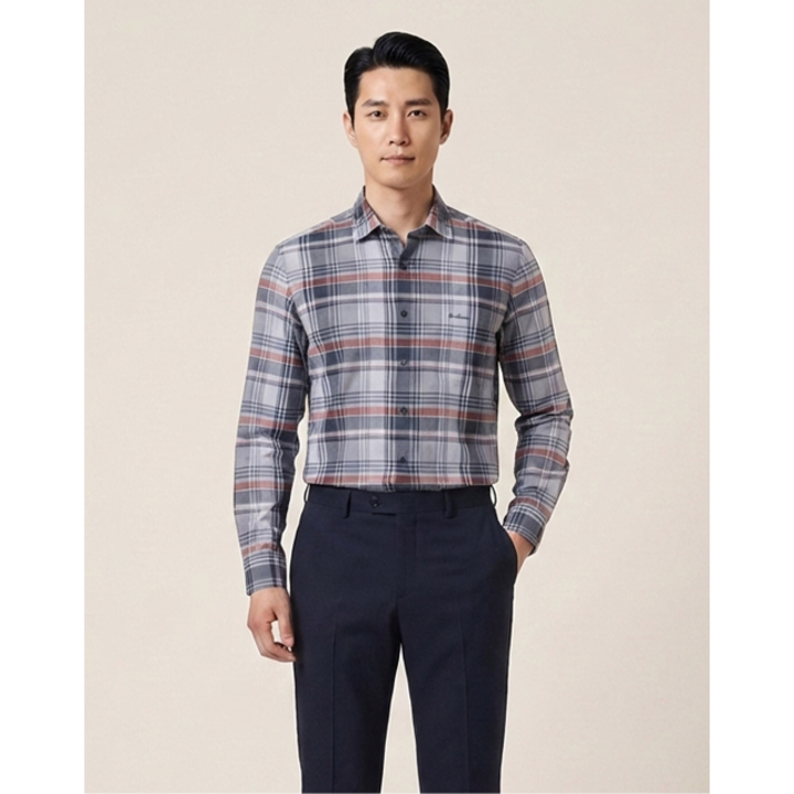 린넨 블랜드 빅체크 셔츠_MITNL4S1321
