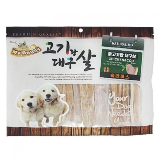 (주)셀러허브 마이도기 슬라이스 강아지간식 닭고기랑 대구살 300g
