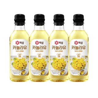CJ제일제당 백설 카놀라유 500ml x4개