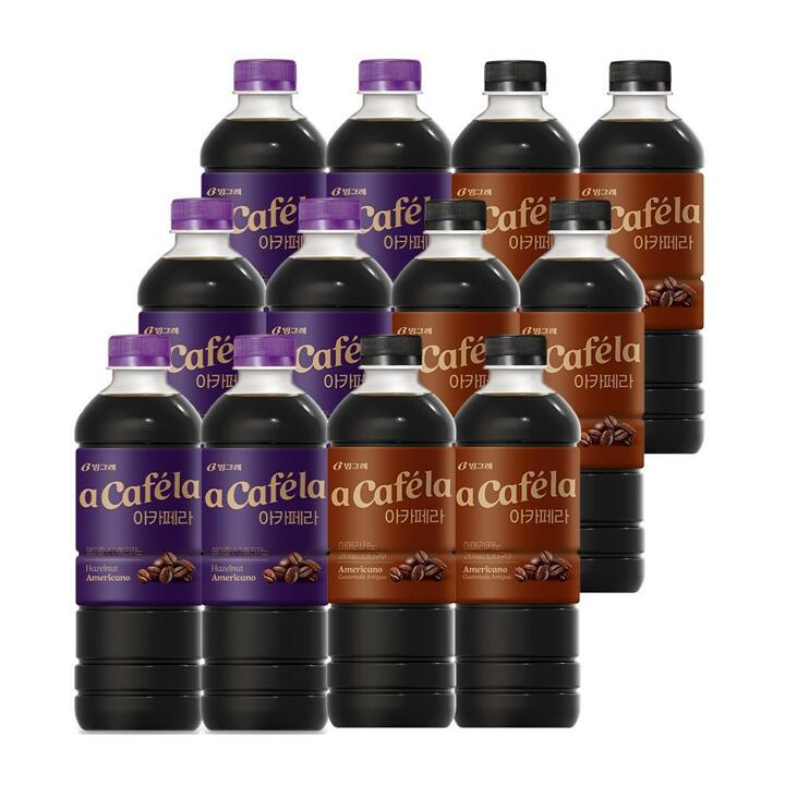 [G] 빙그레 아카페라 1L 헤이즐넛 6입 + 과테말라 6입