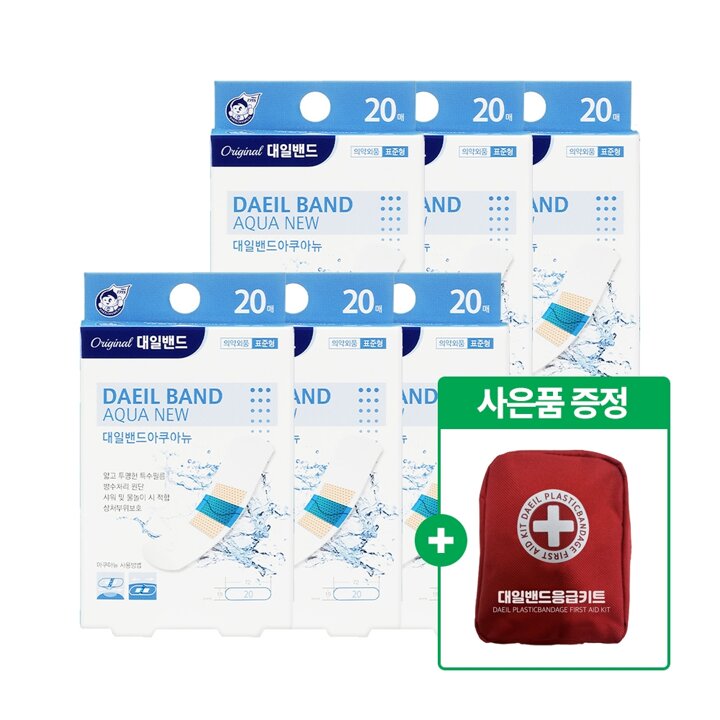 [사은품 증정] 크리오 대일밴드 뉴표준 아쿠아 밴드 20매 x6개(총 120매)