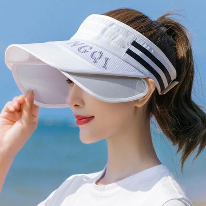 여자썬캡날개달린썬캡골프등산운동햇빛차단모자