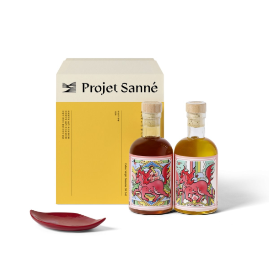 (하우스오브신세계 청담)[9월20일 23시 주문까지 명절전 배송] 엑스트라버진 참기름 2종 도자기 세트