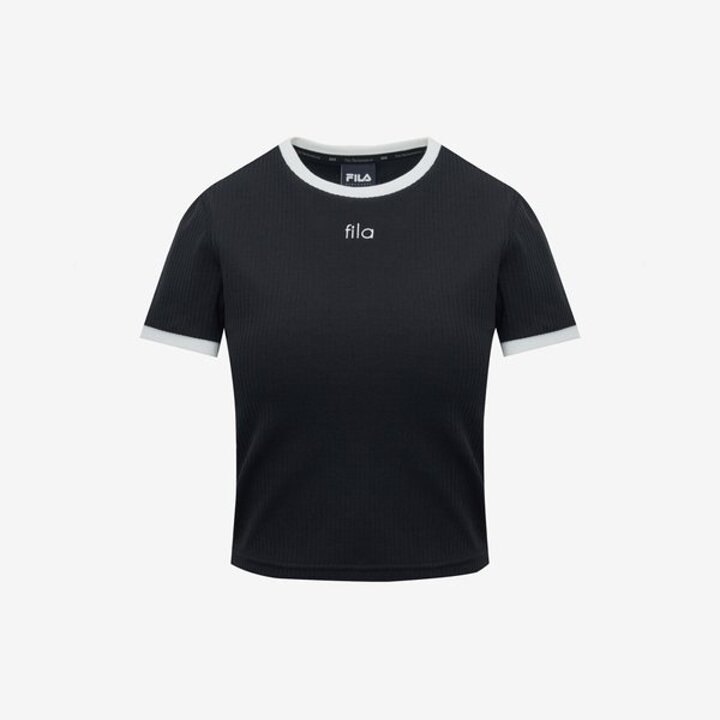 (대구신세계)[휠라 공식] 골지 캡내장 크롭 반팔티(FS2ITH2252F BLK)