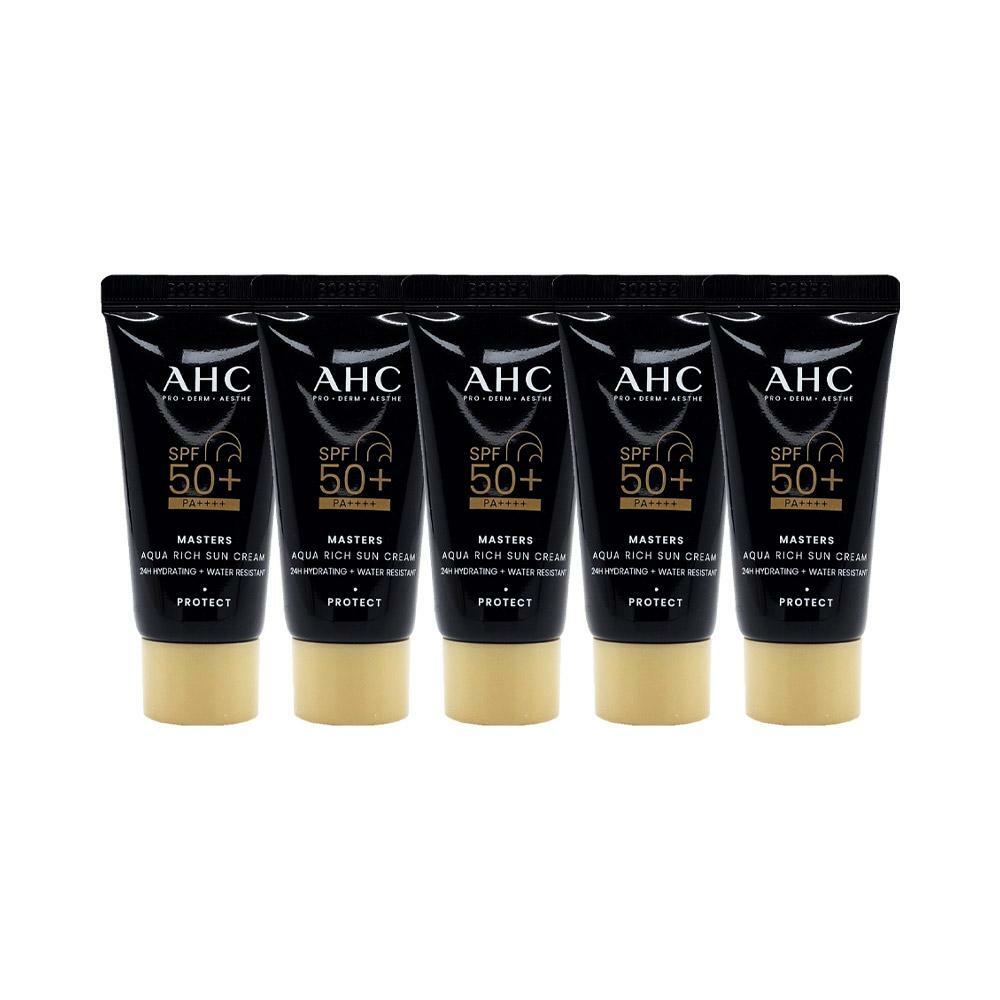 AHC 마스터즈 아쿠아 리치 선크림 대용량 썬크림 여행용 10ml 5개