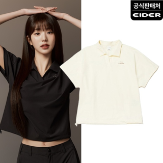 [아이더](장원영착용) 여성 온더락 오픈넥 우븐 반팔 폴로 티셔츠_DWM24219
