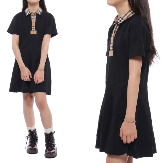 [버버리] 23SS 빈티지 체크 피케 폴로 원피스 (8053563 BLACK 23S)