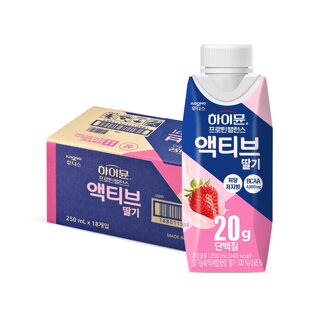 [S] 하이뮨 프로틴 밸런스 액티브 딸기 1박스(250ml 18입)