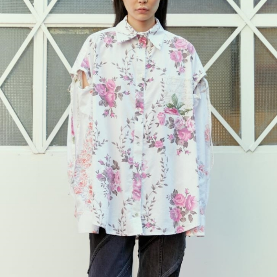 26 FW 레이브 리뷰 여성 엘리 플라워 코튼 셔츠 FW2311 WF