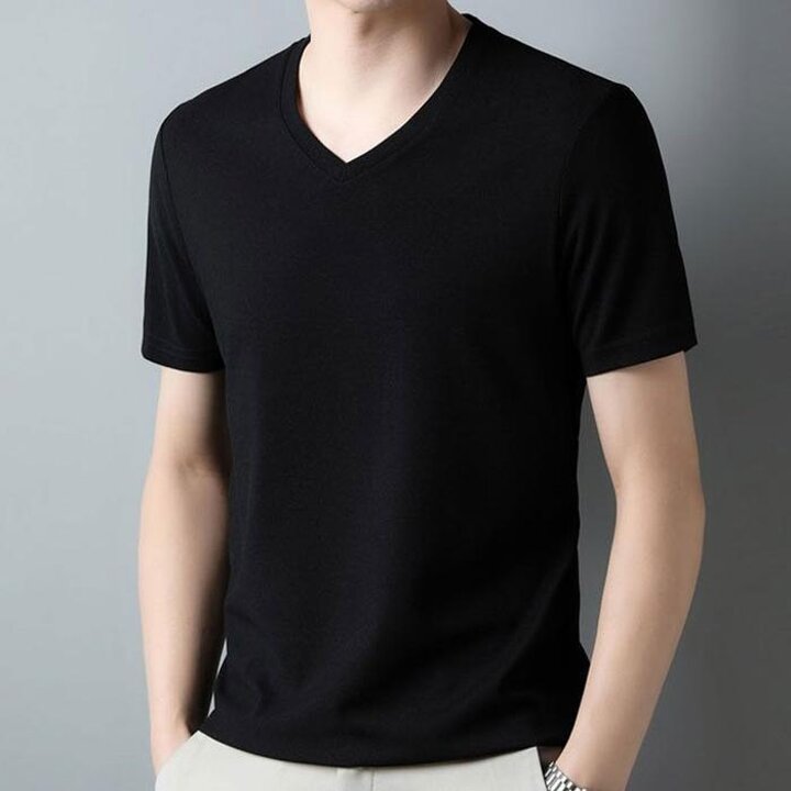 남성여름고급쿨링브이넥반팔티베이직티셔츠이너티