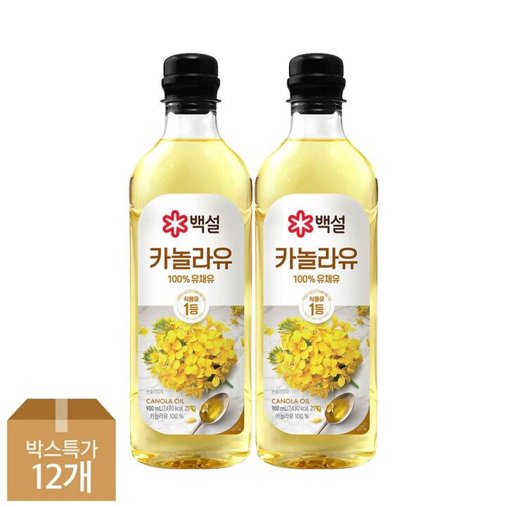 CJ 백설 카놀라유 900ml x12개