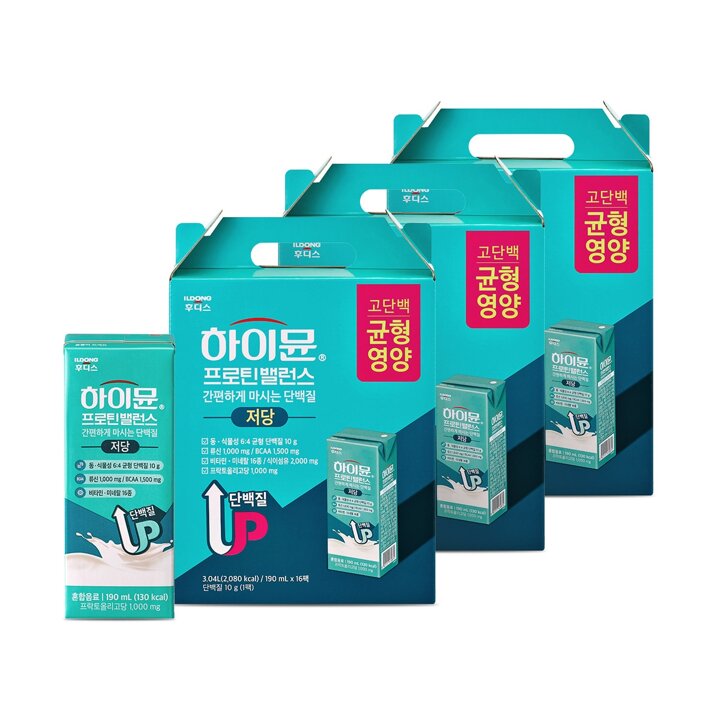 하이뮨 프로틴 밸런스 음료 저당 190ml 3box(총48입)