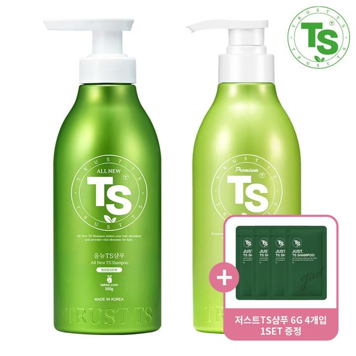올뉴 TS 샴푸 500g + TS 프리미엄 트리트먼트 500ml (+저스트TS샴푸 6g 4개입 1set 증정)