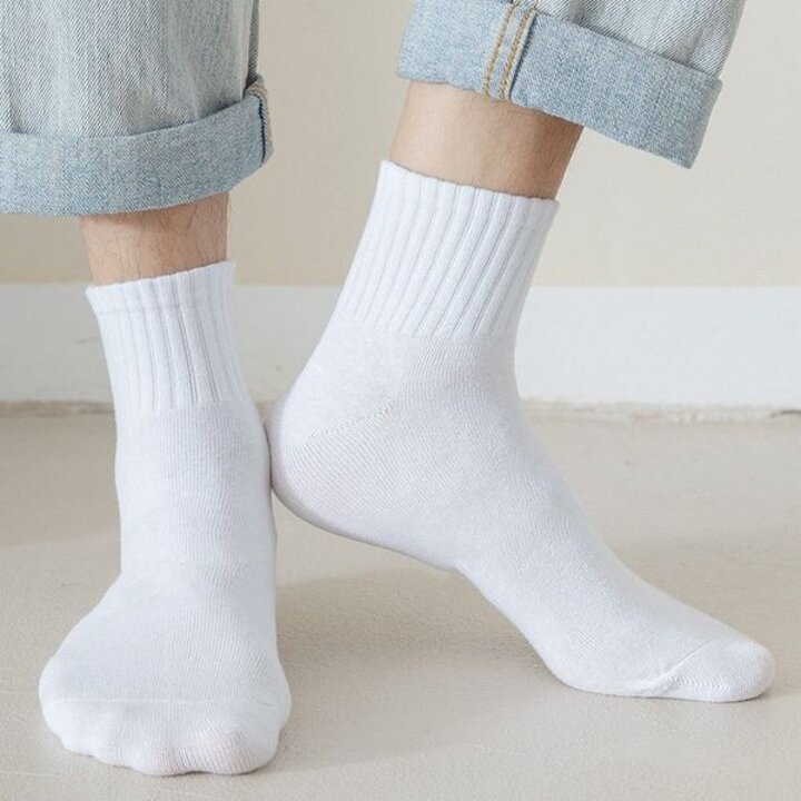 사계절 남녀공용 기본 패션 무지 중목양말 긴목양말