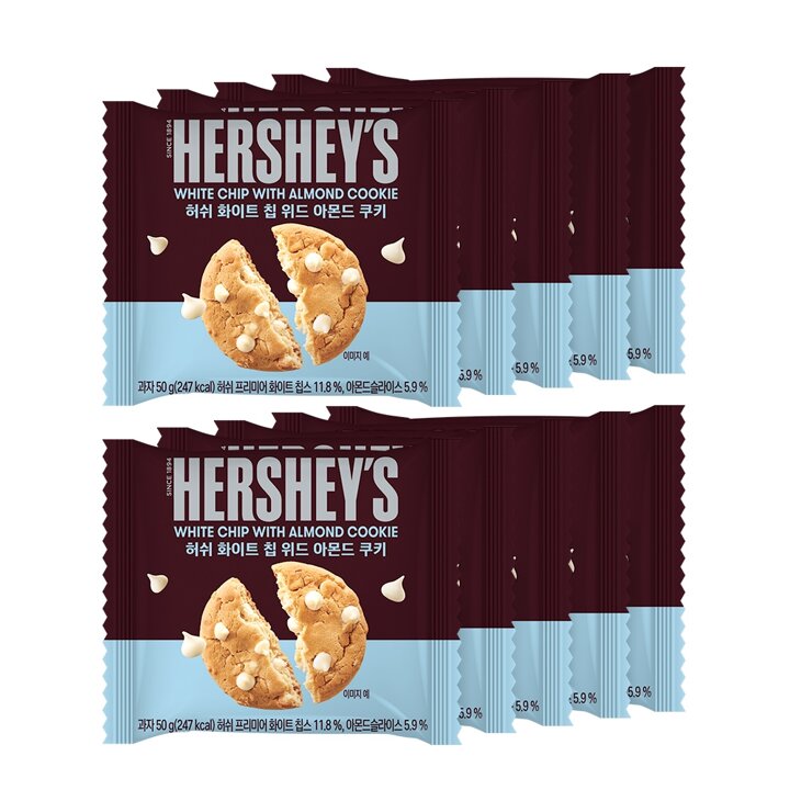 허쉬 화이트초콜릿칩위드아몬드쿠키 50g x 10개