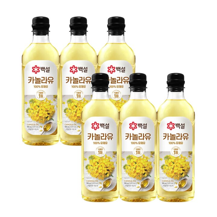 CJ 백설 카놀라유 900ml x6개