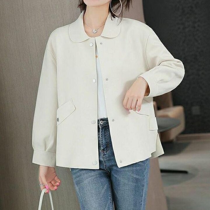 여성캐주얼캐주얼봄가을간절기카라자켓아우터크림